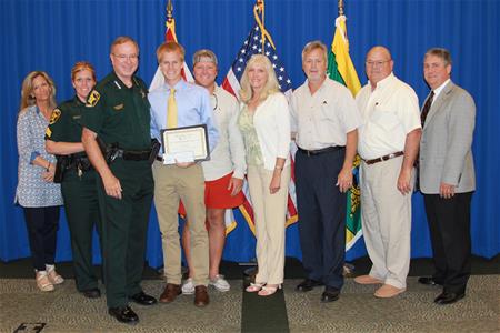 Tribute scholarship Tribute scholarship photo with sheriff